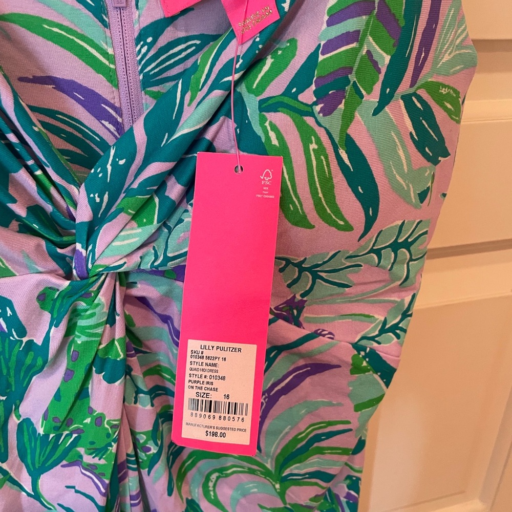 NWT Lilly Pulitzer Quad Midi Dress-Purple Iris
